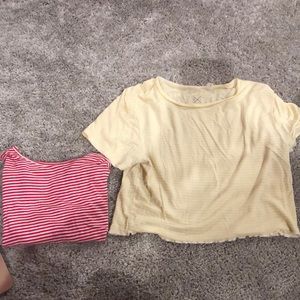 Two striped loose pacsun crop tops